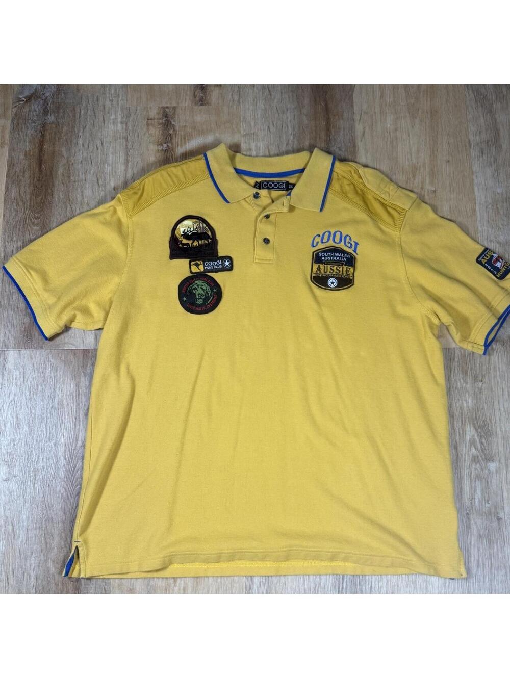 Y2K Coogi Polo Shirt – Mustard (XL/XXL)